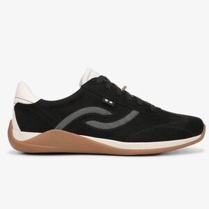 Ryka Era Lace Up Sneaker Black Micro Suede Womens 10W Wide Width